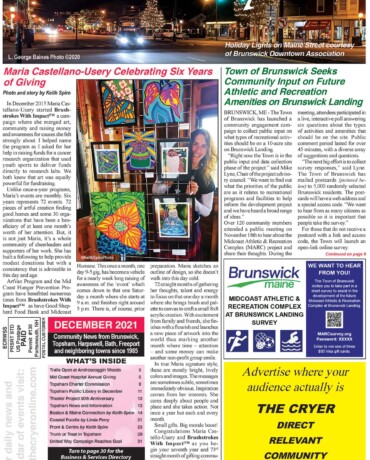 The Cryer, December 2021 - "Maria Castellano-Usery Celebrating Six Years
of Giving"