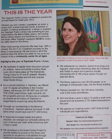 Annual report, Topsham Public Library, November 2012.