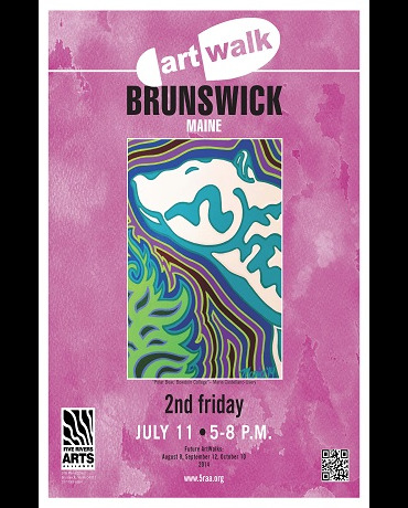 “Polar Bear, Bowdoin College,” Brunswick Second Friday Art Walk poster, July 2014