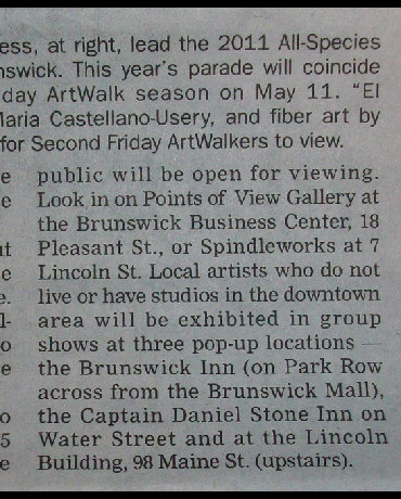 “El Camino”, Times Record, Friday, May 4th, “Ticket” section, front page (C1).