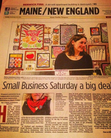 Maine Sunday Telegram, Sunday, November 30th, cover of Maine/New England section.